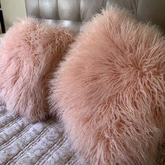 Project 62 Other - Two matching Pink Faux Fur Throw Pillows, 18x18.